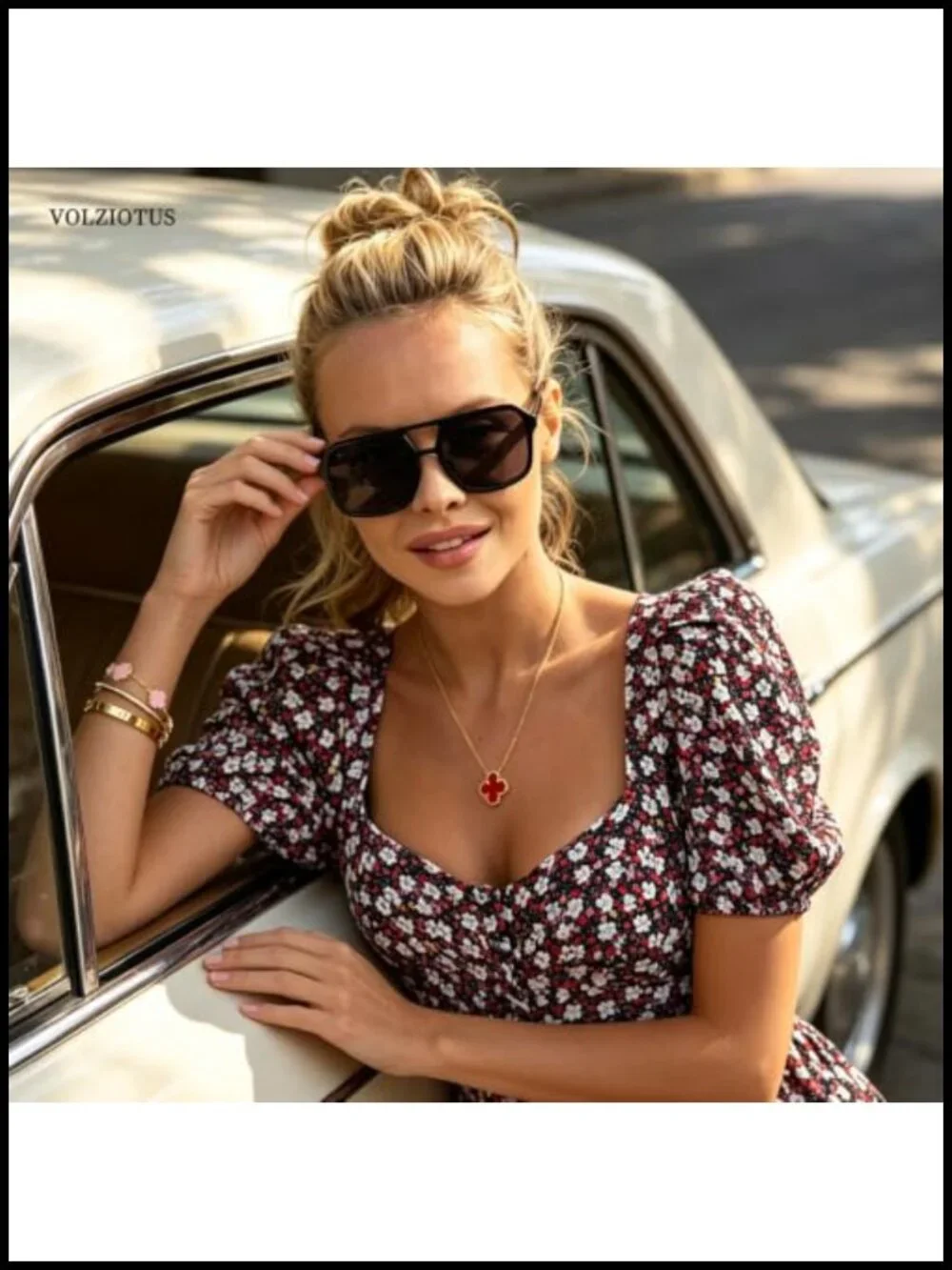 Retro Aviator Sunglasses UV400 Protection Double Bridge Square Frame